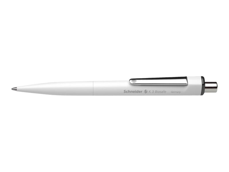 Schneider Kugelschreiber K3 Biosafe weiß, Schreibfarbe schwarz, 10 St
