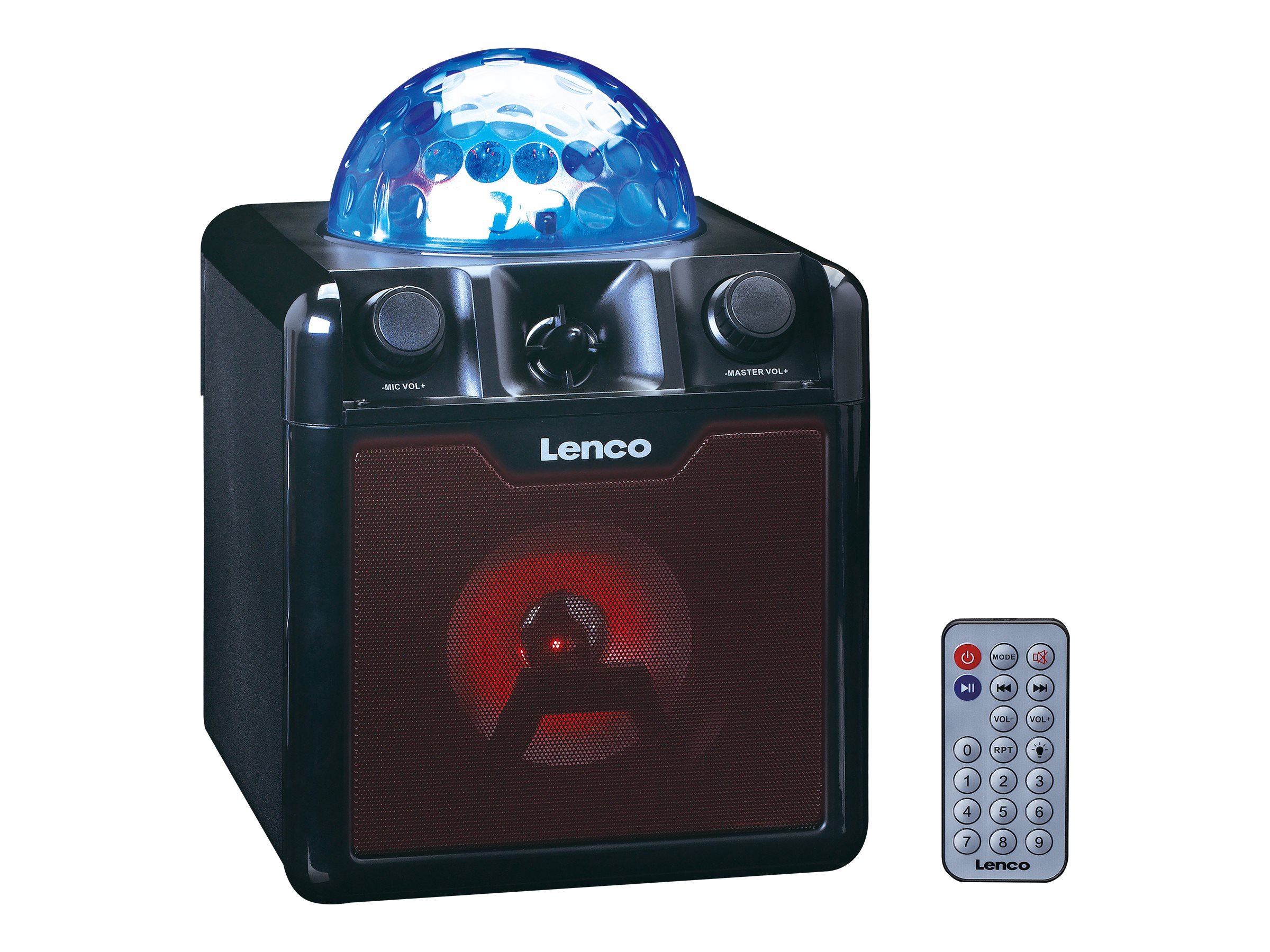 Lenco BTC-055BK Karaoke Lautsprecher mit Bluetooth u. Mikrofon