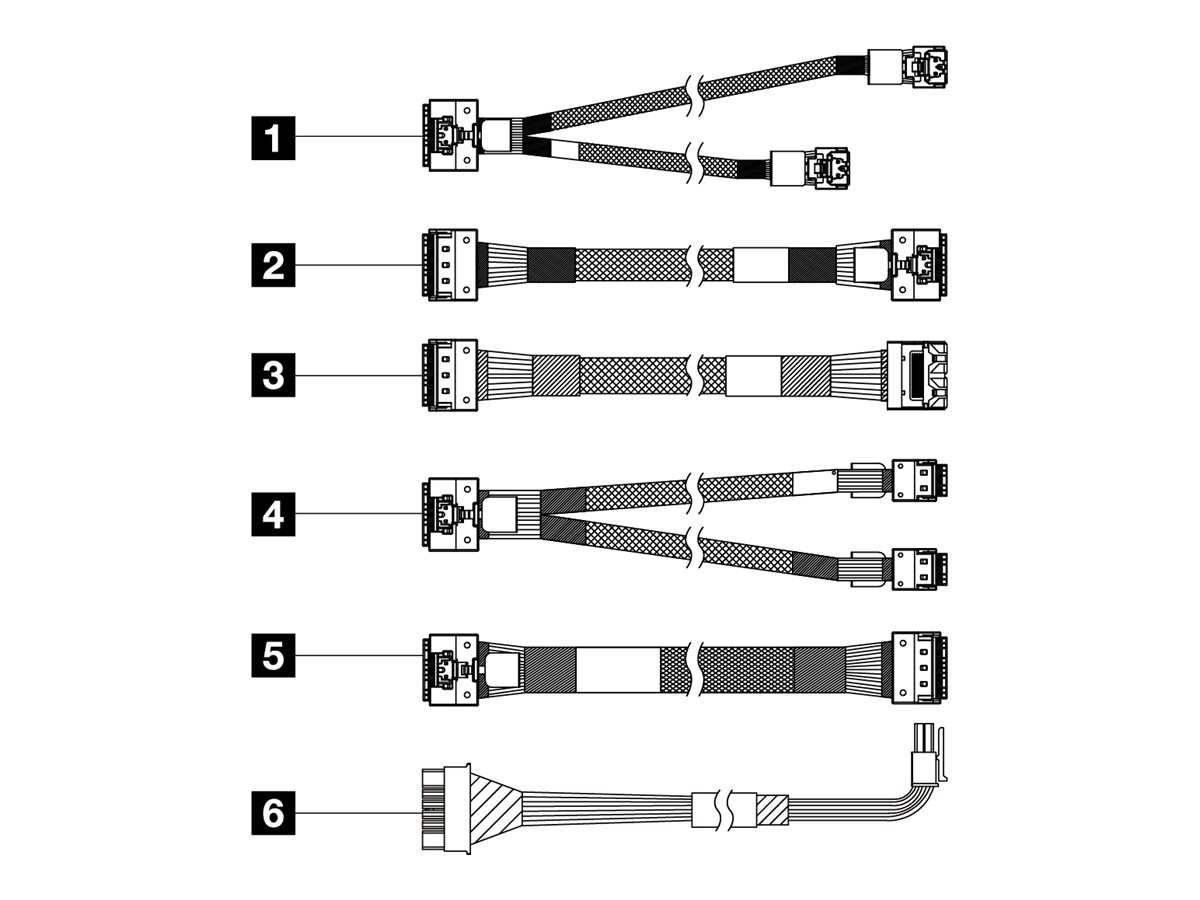 LENOVO ISG ThinkSystem SR650 V3 6,35cm 2,5Zoll Chassis Front BP1 SAS/SATA Cable Kit