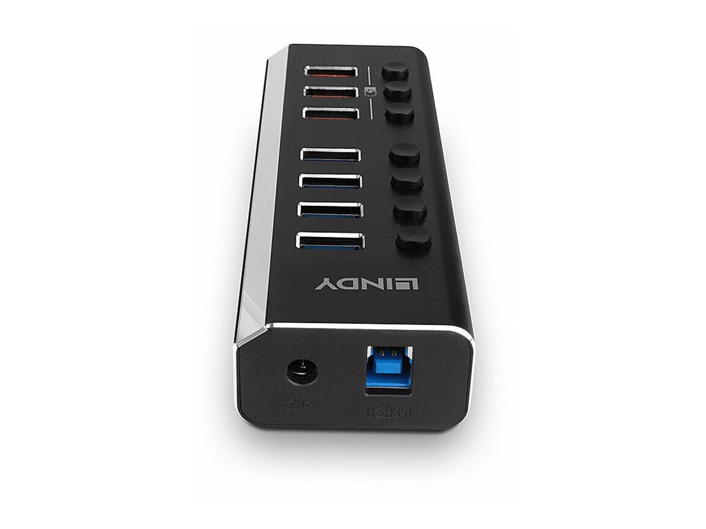 4 Port USB 3.0 Hub mit 3 Schnelladeports