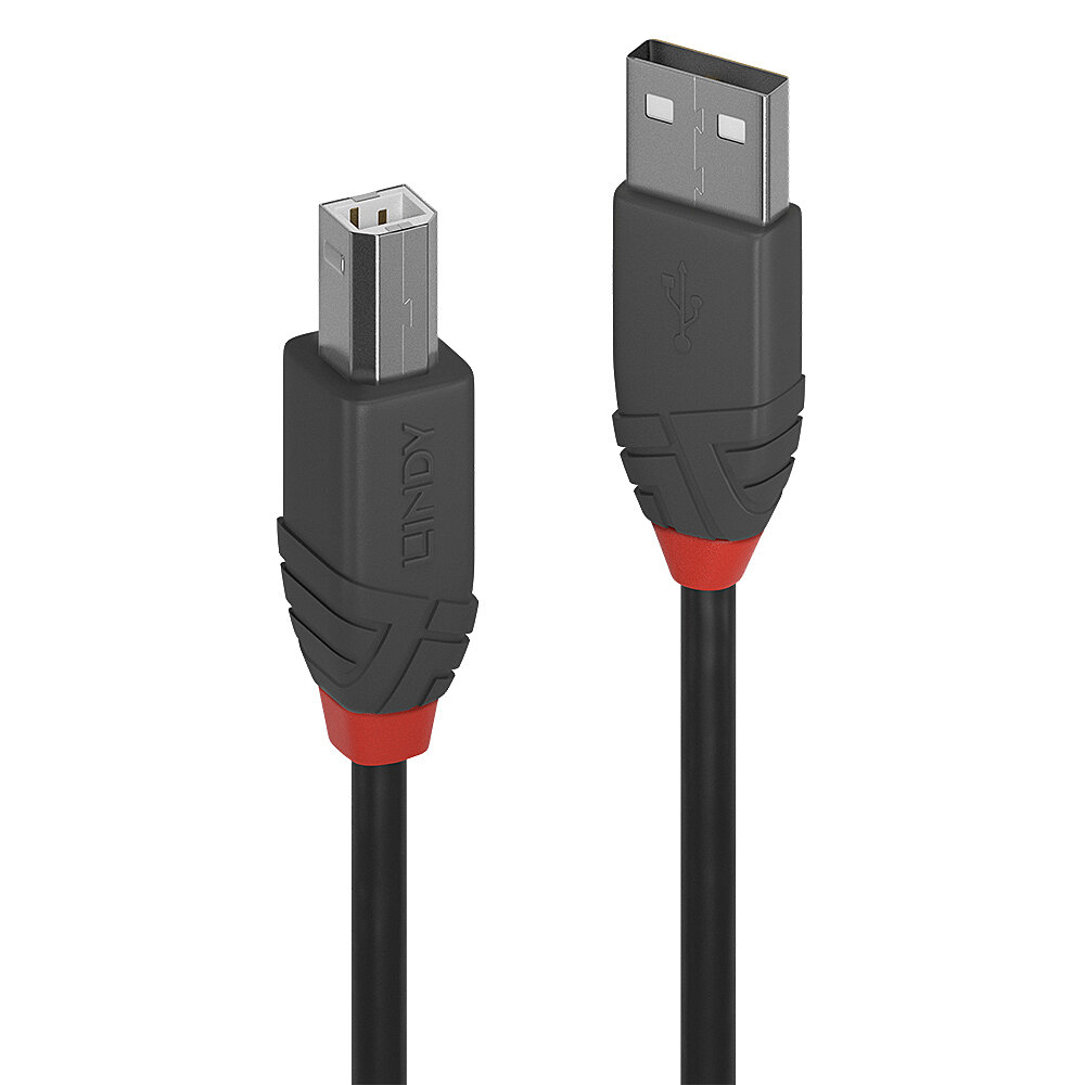 LINDY 5m USB 2.0 Typ A an B Kabel Anthra Line