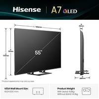 HISE QLEDFernseher 4K 55A7Q 55 Zoll Dolby Atmos