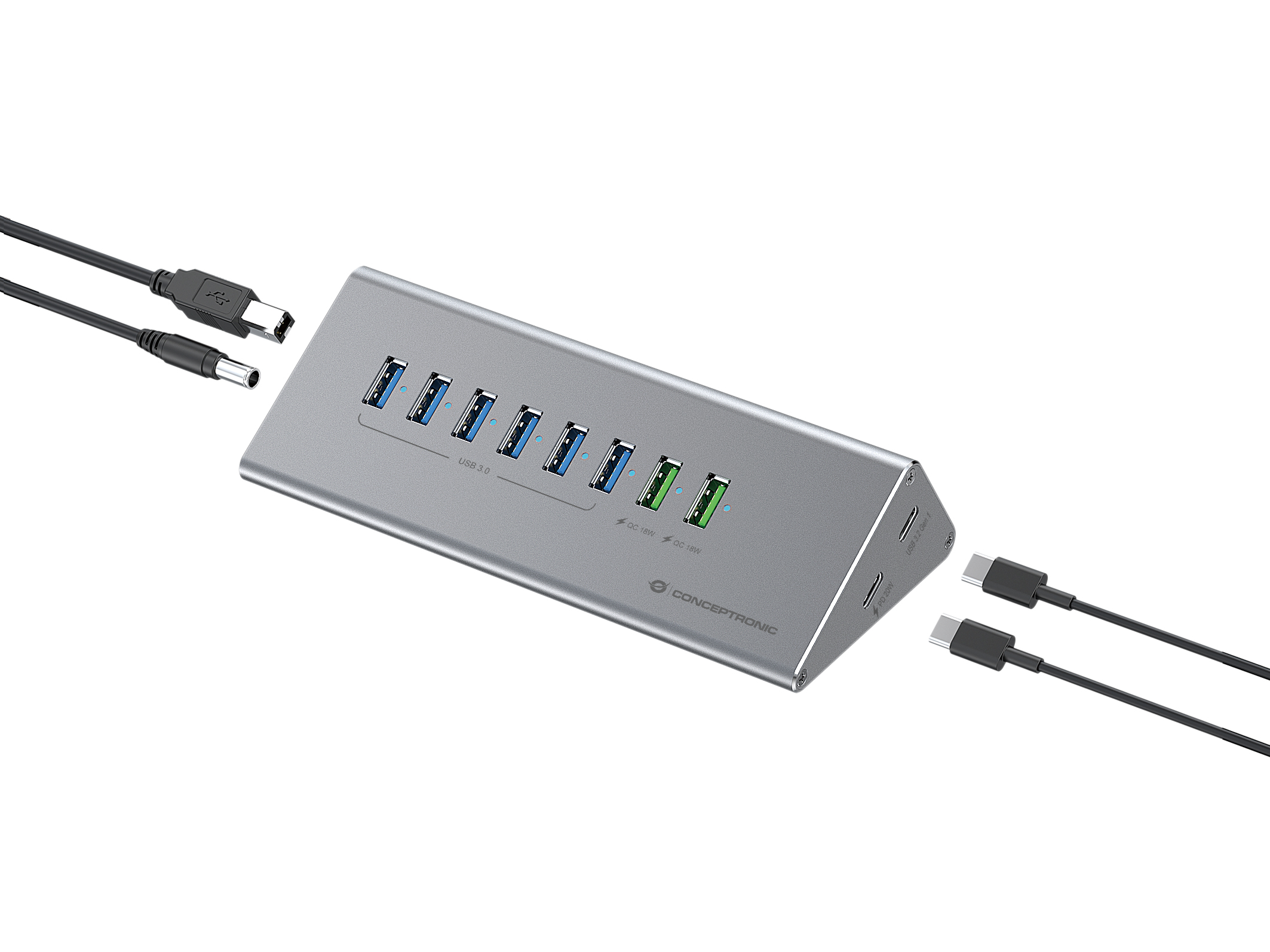 CONCEPTRONIC10Port Hub USBA30C Adap6xA30mNetz gr