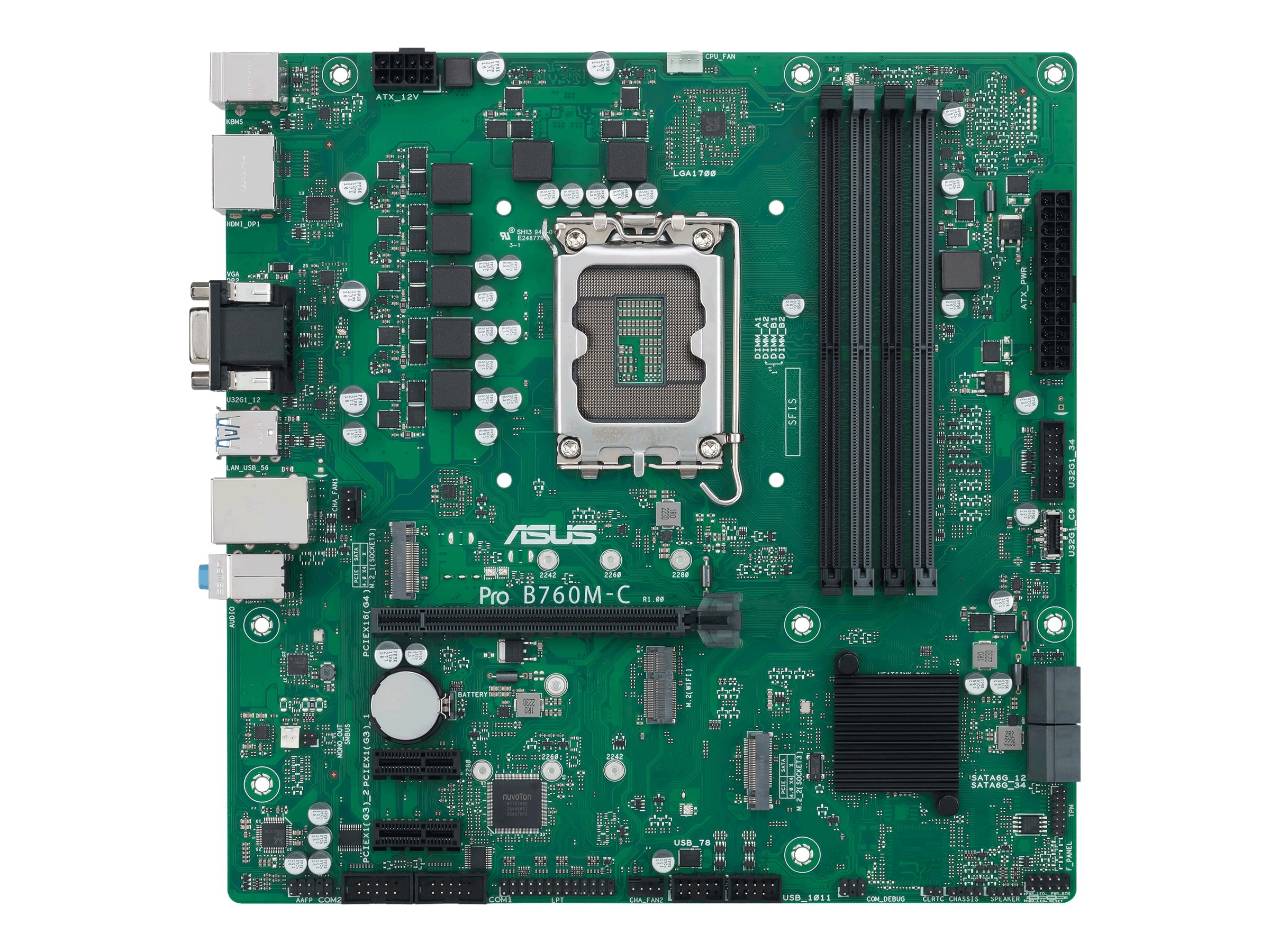 ASUS B760MCCSM LGA1700 4DDR5 microATX 4xSATA 2xDP 14 HDMI 21 DSub MB