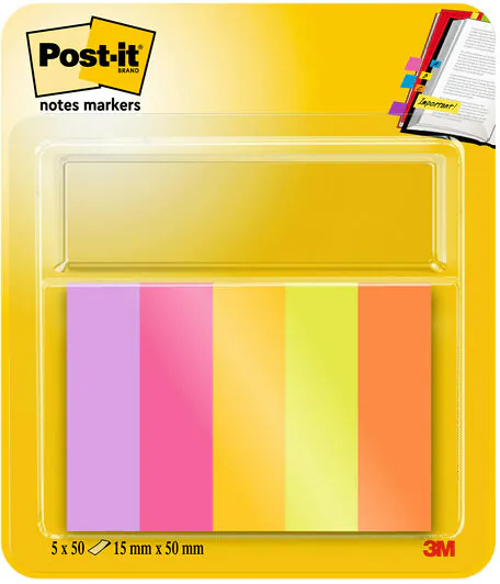 Postit Page Marker Energetic Haftmarker farbsortiert 5x 50 Streifen