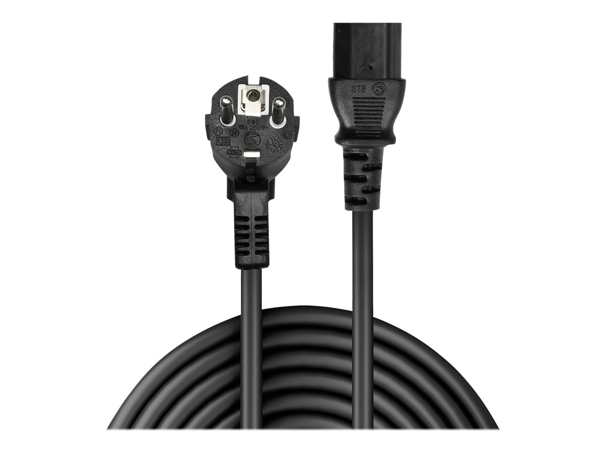 LINDY 2m IEC-Netzkabel Schuko an IEC-C13