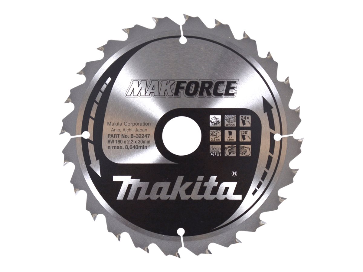 makita B-32247 MAKFORCE Kreissägeblatt 190,0 mm, 24 Zähne makita B-32247 MAKFORCE Kreissägeblatt 190,0 mm, 24 Zähne