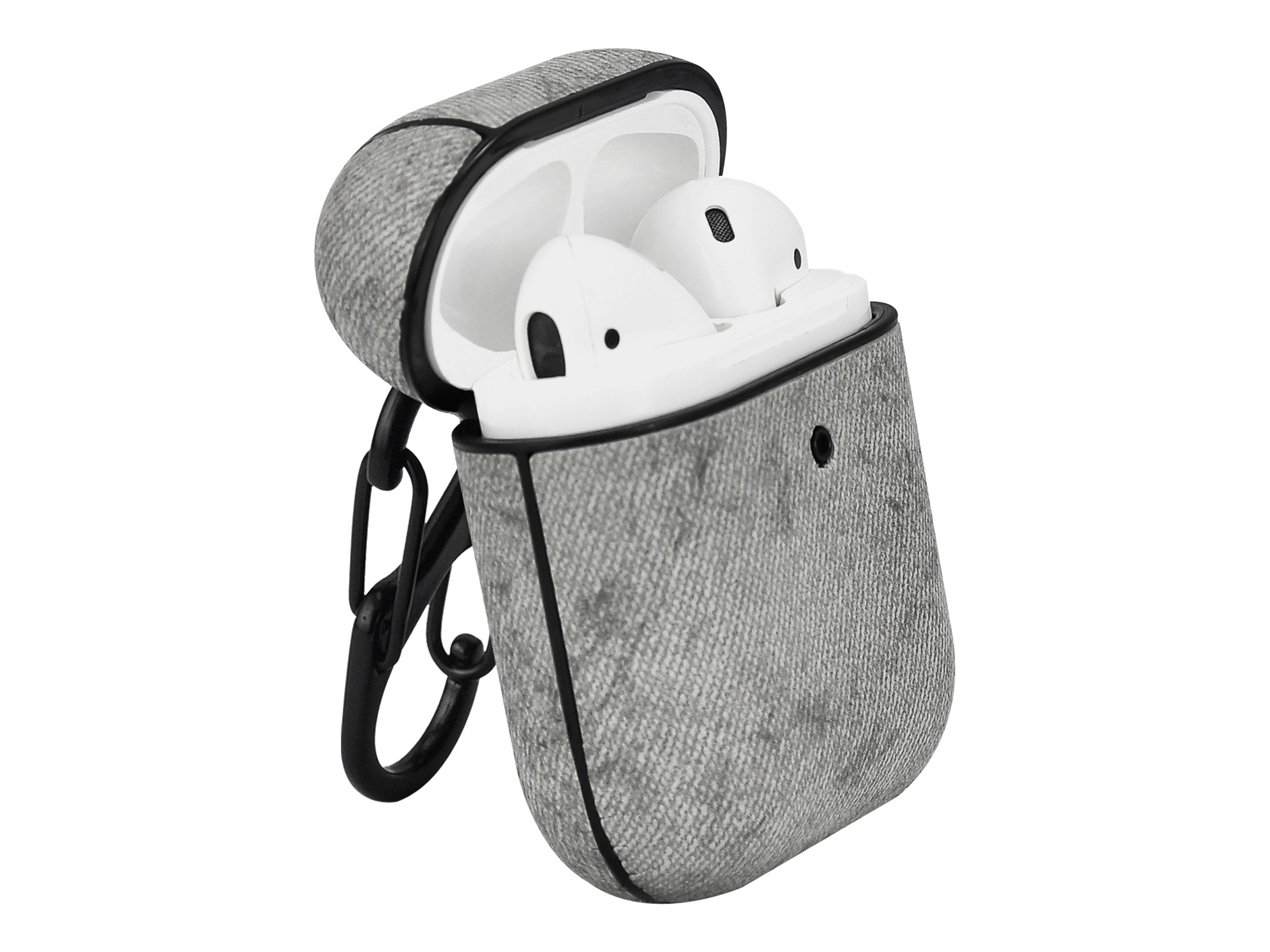 TerraTec Air Box - Tasche für Kopfhöhrer - Polycarbonat - Fabric Gray - für Apple AirPods (1. Generation, 2. Generation)