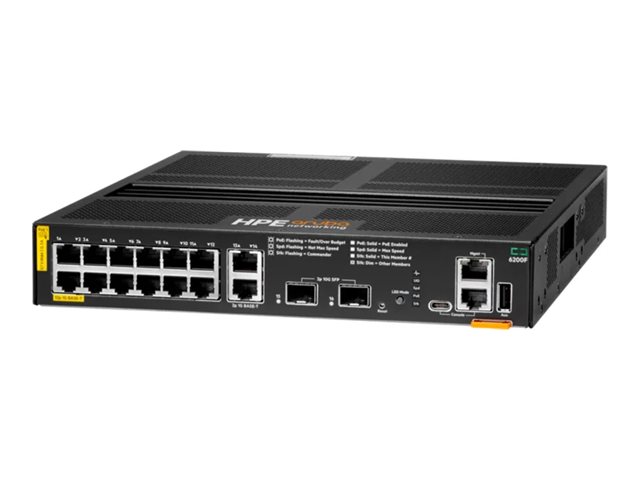 HPE Aruba 6200F 12G Class4 PoE 2G/2SFP+ 139W (EN) HPE Aruba 6200F 12G Class4 PoE 2G/2SFP+ 139W (EN)