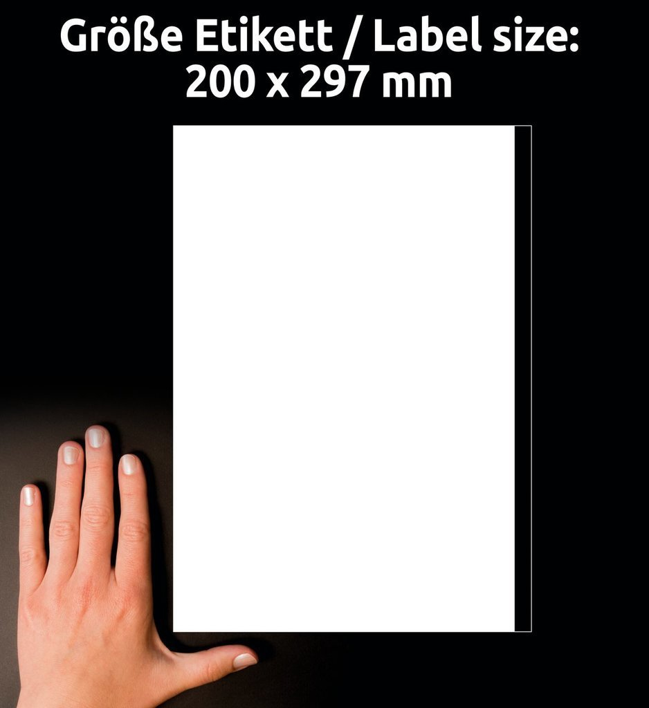 100 AVERY Zweckform Etiketten 3418 weiÃ 200,0 x 297,0 mm