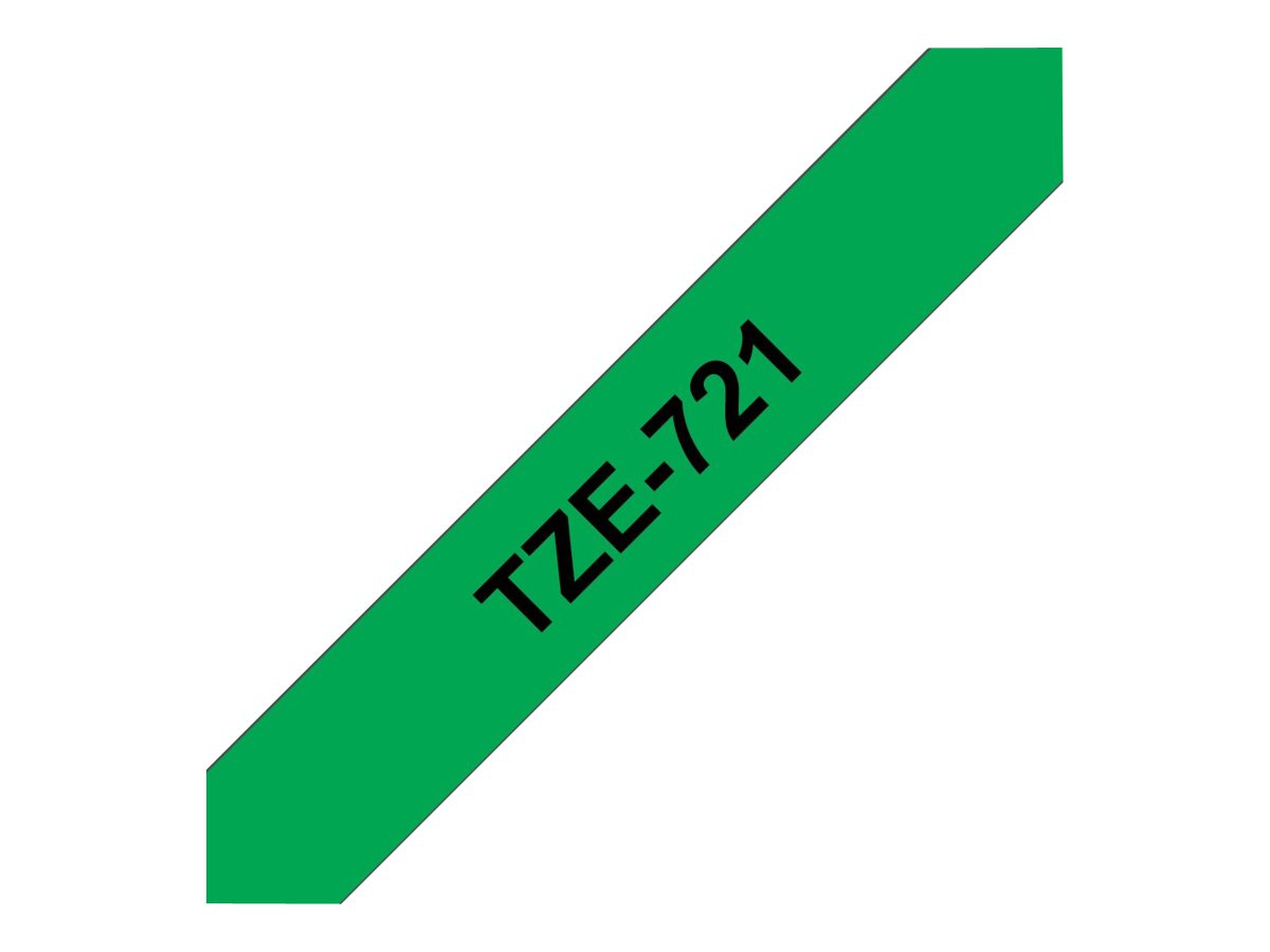 brother Schriftband TZe721 TZE721, 9 mm, schwarz auf grün, 1 St