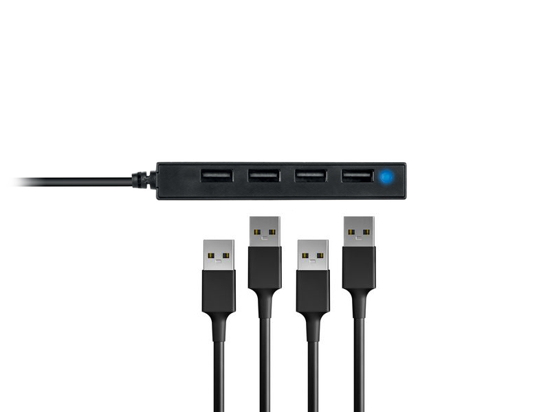 CONCEPTRONIC 4Port Hub USBA204xA20 schlank oNetz sw