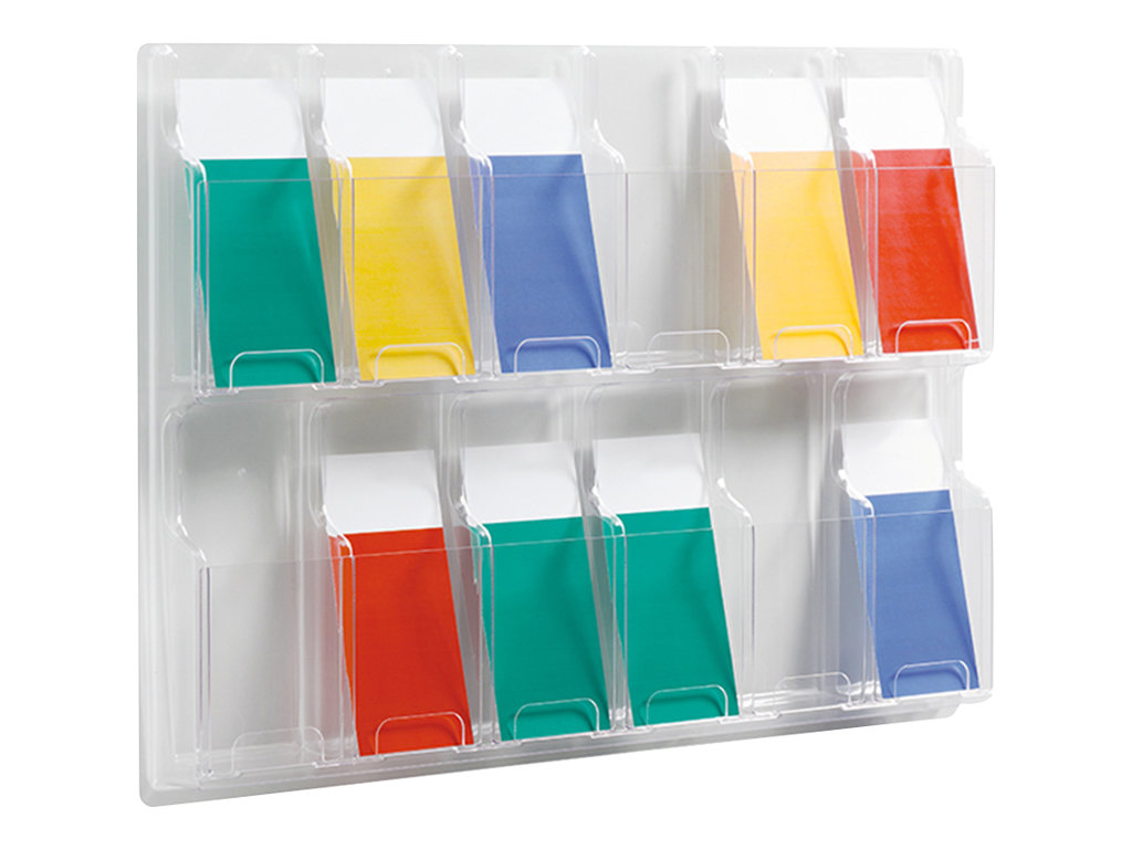 helit Wandprospekthalter transparent 1/3 DIN A4 helit Wandprospekthalter transparent 1/3 DIN A4