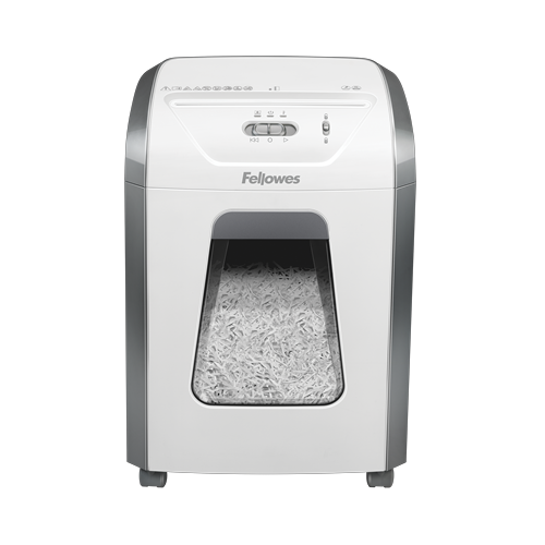 Fellowes Powershred 15C Aktenvernichter mit Partikelschnitt P4, 4 x 40 mm, bis 15 Blatt, weiss