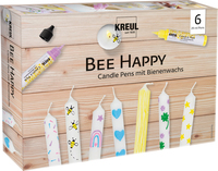 6 KREUL Bee Happy Kerzenstifte farbsortiert