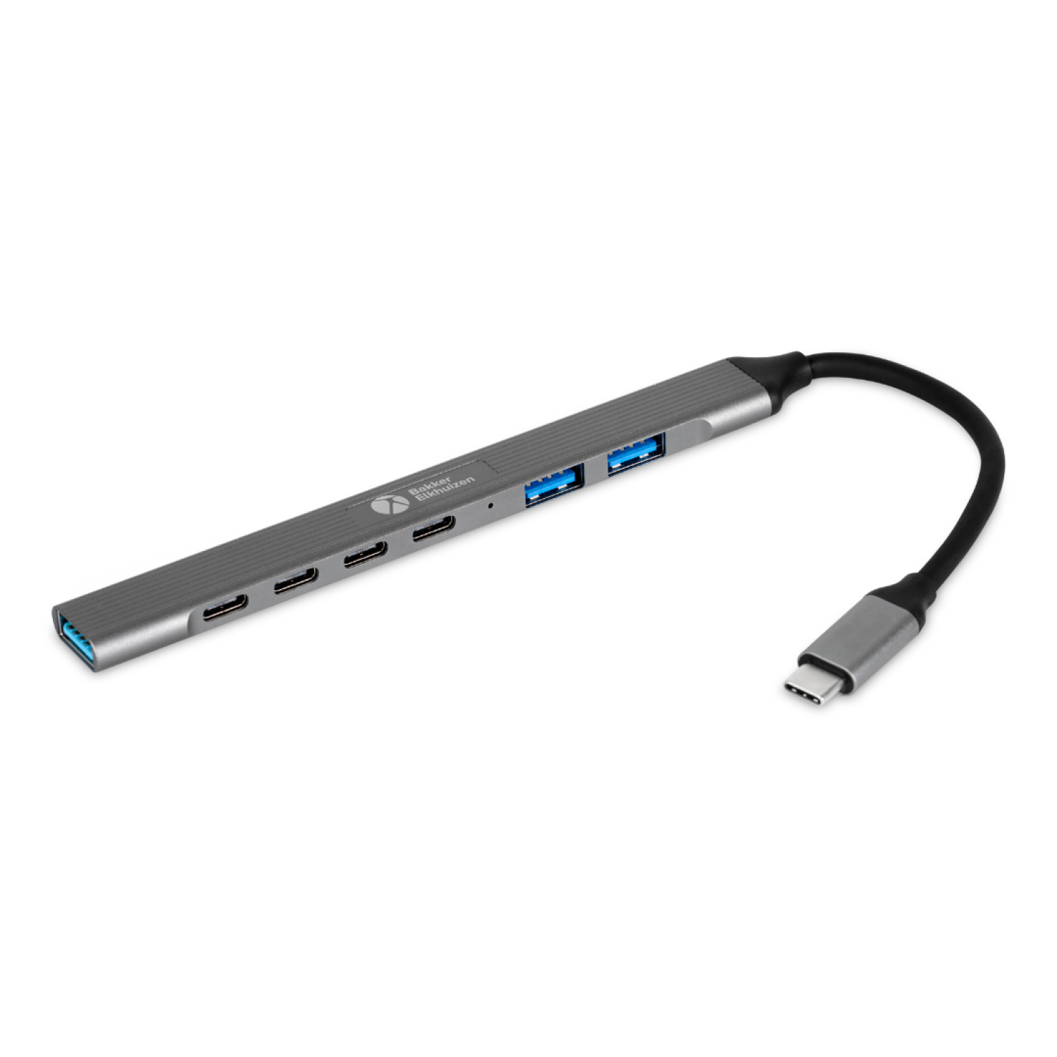 Bakker USB-C Hub 7-in-1 4xUSB-C 2xUSB-A2.0 1xUSB-A3.0