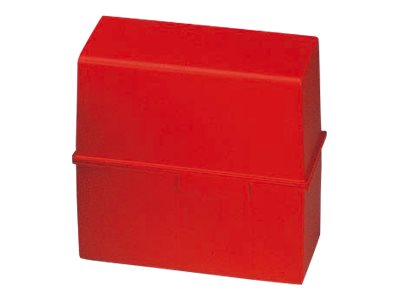 HAN A7 Karteikasten DIN A7 fuer 300 Karteikarten rot mit Deckel