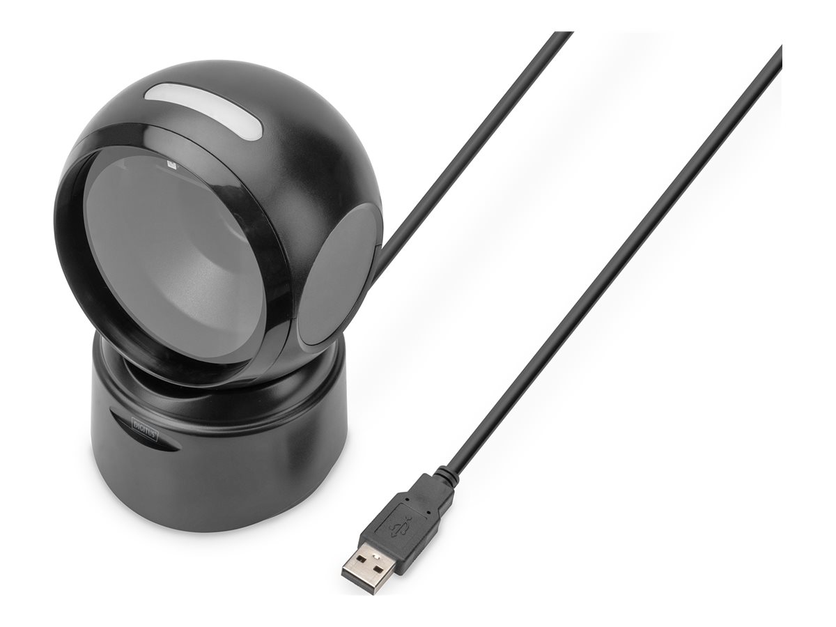 DIGITUS 1D 2D Desktop USB Barcode Scanner, QRCode kompatibel