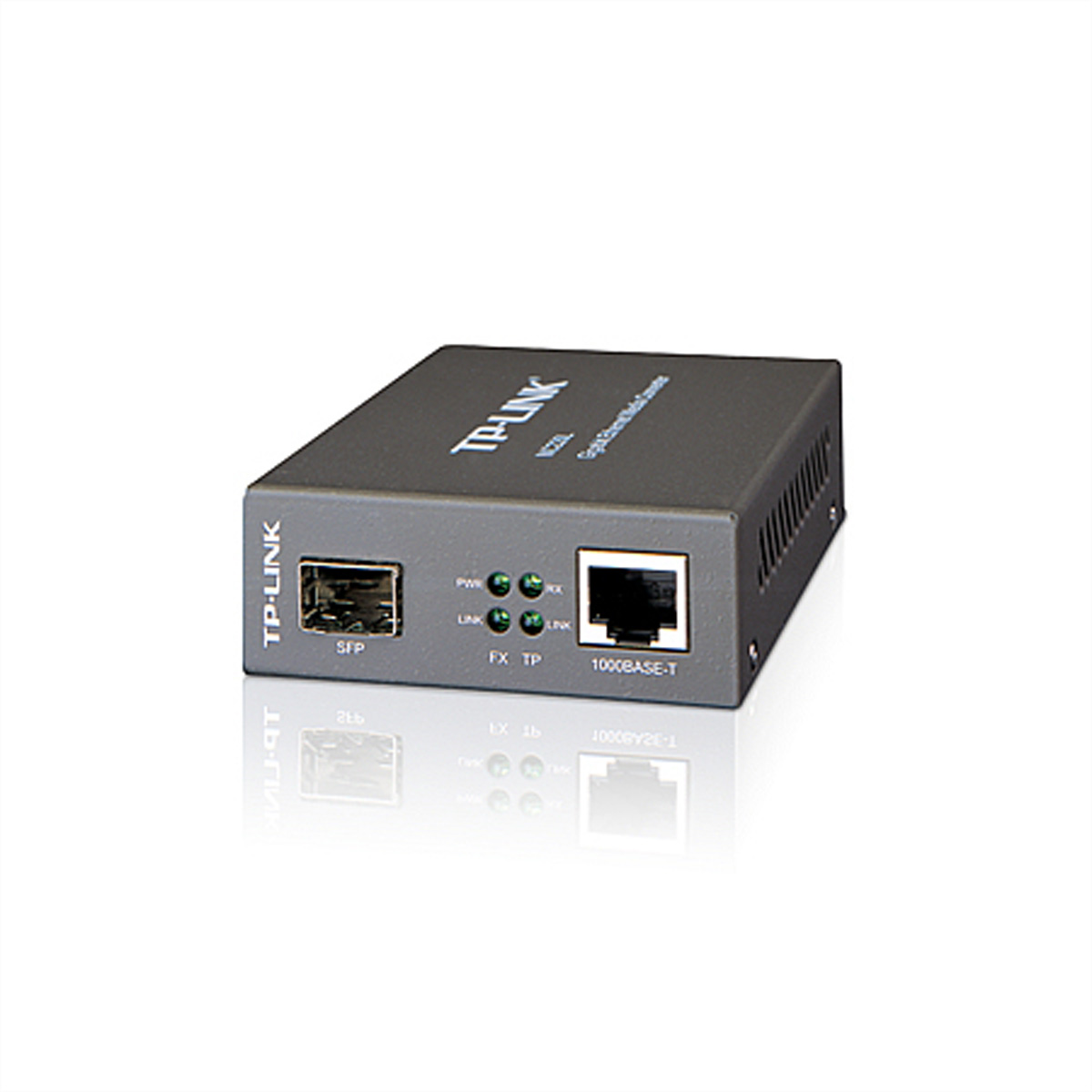 TP-LINK MC220L MediaConverter 10/100/1000mbps RJ45 to 1000mbps SFP Slot Supporting MiniGBIC Modules 1× Gbit SFP 1× Gbit RJ45