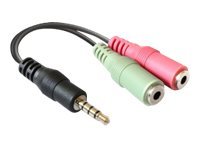 Delock Headset Adapter 1x 3,5 mm 4 Pin Klinkenst.>2 x3,5 mm 3 Pin Klinkenbuchse Delock Headset Adapter 1x 3,5 mm 4 Pin Klinkenst.>2 x3,5 mm 3 Pin Klinkenbuchse