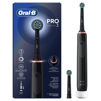 Braun Oral-B PRO 3 3000 mit 2 CrossAction Aufsteckbuersten, schwarz Braun Oral-B PRO 3 3000 mit 2 CrossAction Aufsteckbuersten, schwarz