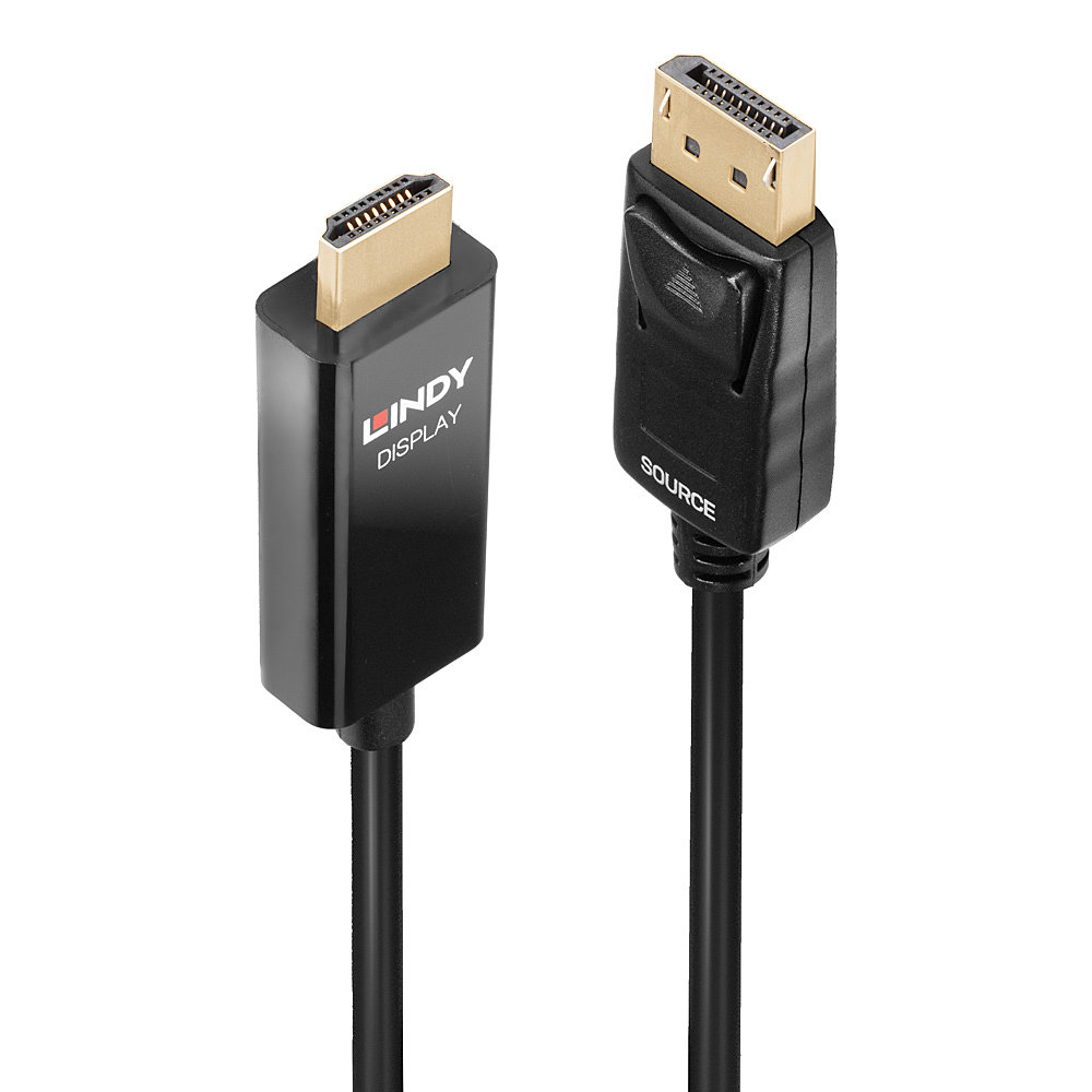 LINDY 2m Aktives DisplayPort an HDMI Adapterkabel mit HDR LINDY 2m Aktives DisplayPort an HDMI Adapterkabel mit HDR