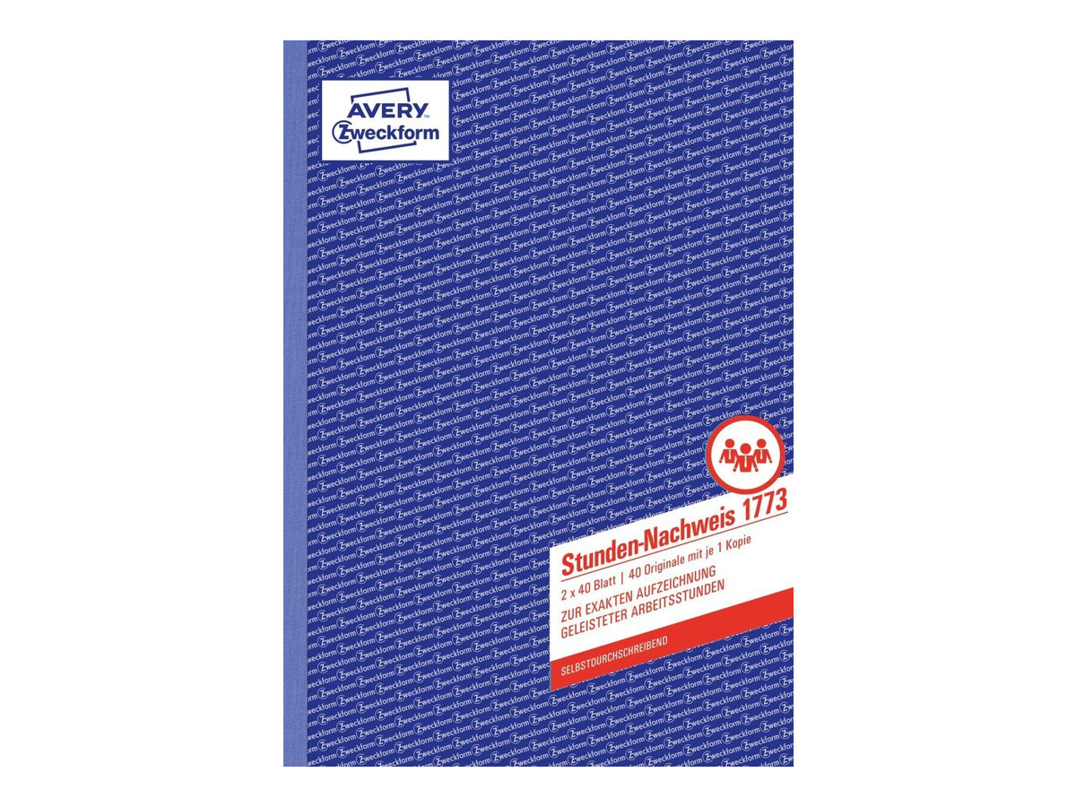 AVERY Zweckform Arbeitszeiterfassung/Stunden-Nachweis Formularbuch 1773