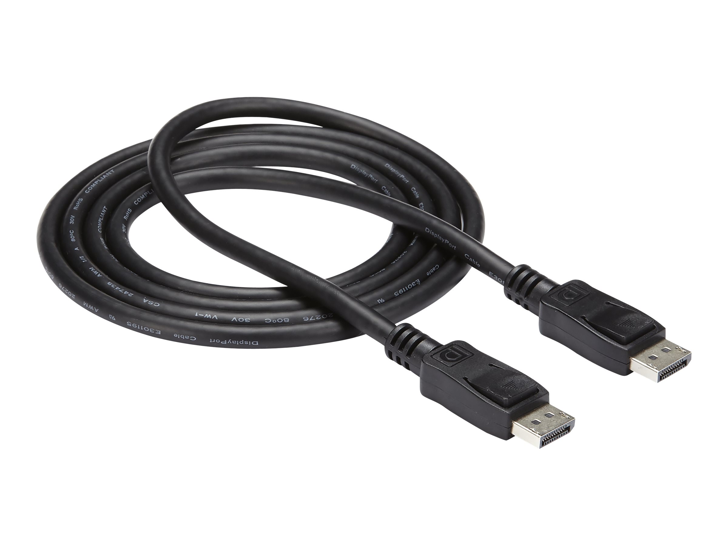StarTech.com 1,8m DisplayPort 1.2 Kabel mit Verriegelung (Stecker/Stecker) - DP 4k Audio- / Videokabel Kabel - Schwarz - DisplayPort-Kabel - 1.8 m