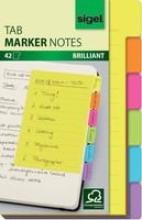 SIGEL TABS MARKER NOTES Haftnotizen farbsortiert, 42 Blatt SIGEL TABS MARKER NOTES Haftnotizen farbsortiert, 42 Blatt
