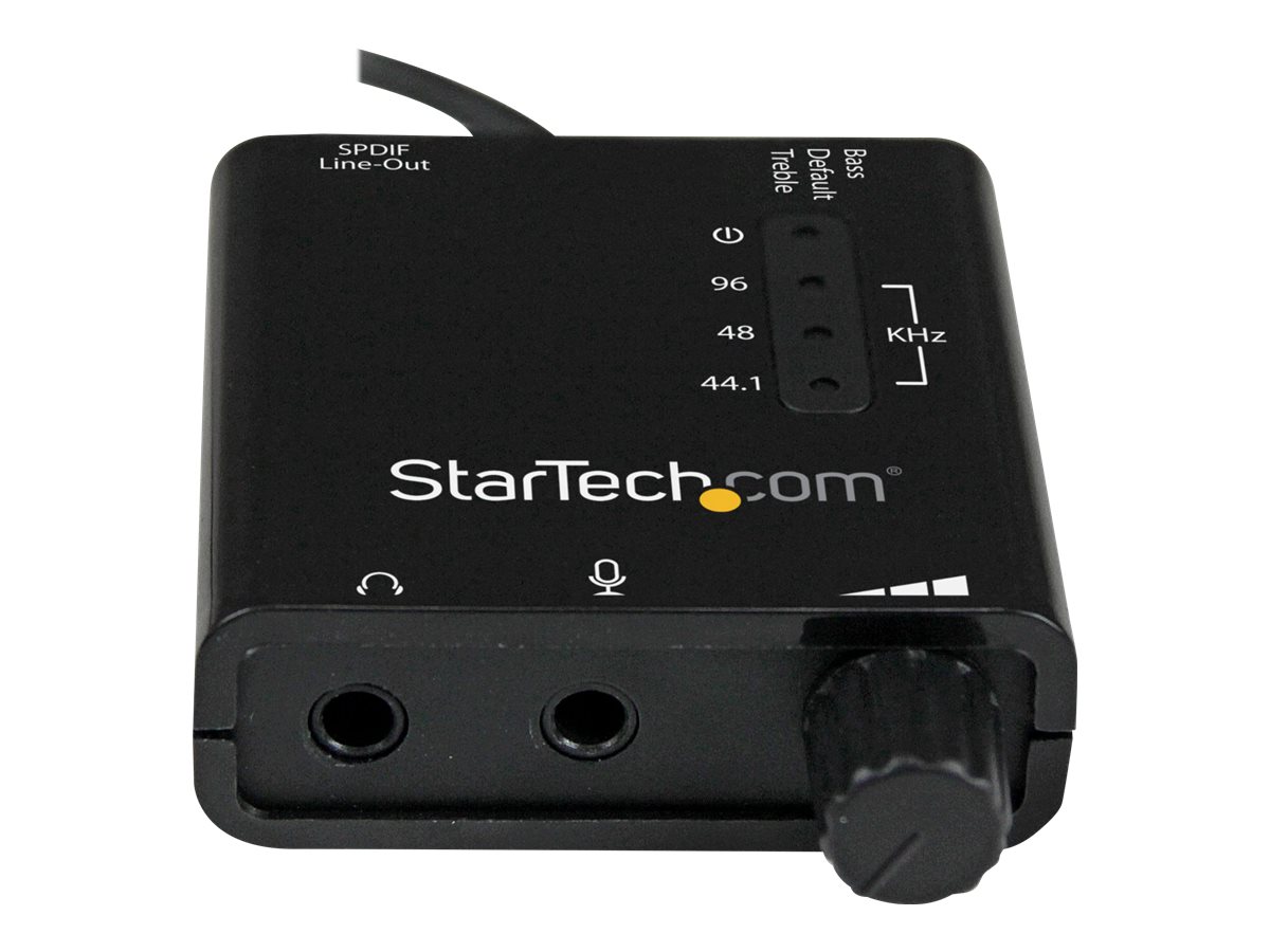 STARTECH.COM USB Audio Adapter - Externe USB Soundkarte mit SPDIF Digital Audio und Stero Mic - Schwarz