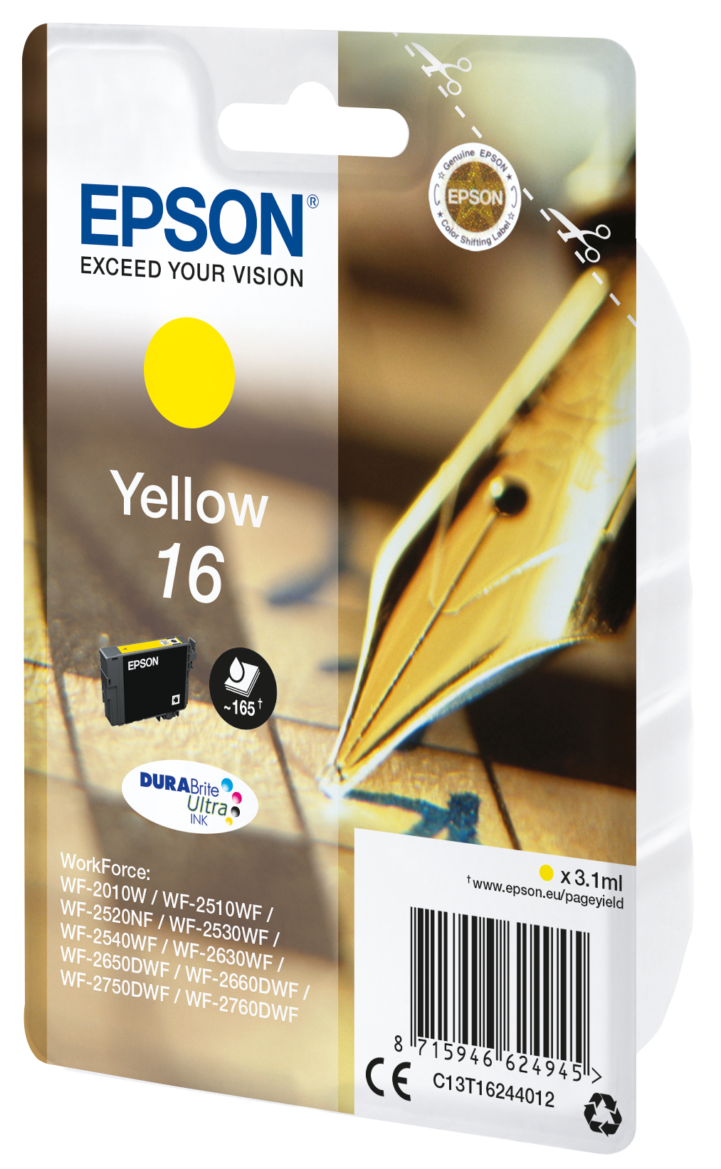 C13T16244012 EPSON WF Tinte yellow ST