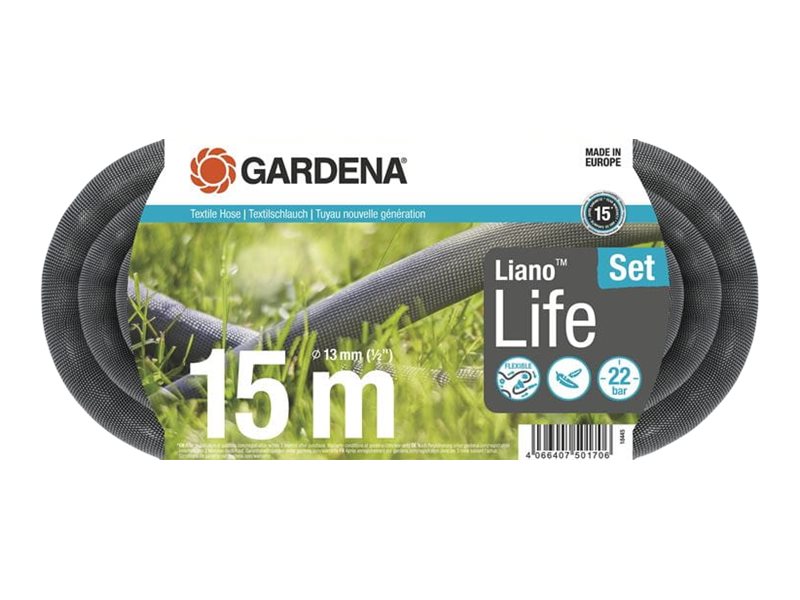 GARDENA Gartenschlauch-Set Lianoâ„¢ Life 15,0 m GARDENA Gartenschlauch-Set Lianoâ„¢ Life 15,0 m