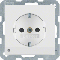 Berker Steckdose SCHUKO 41096089 polarweiss samt
