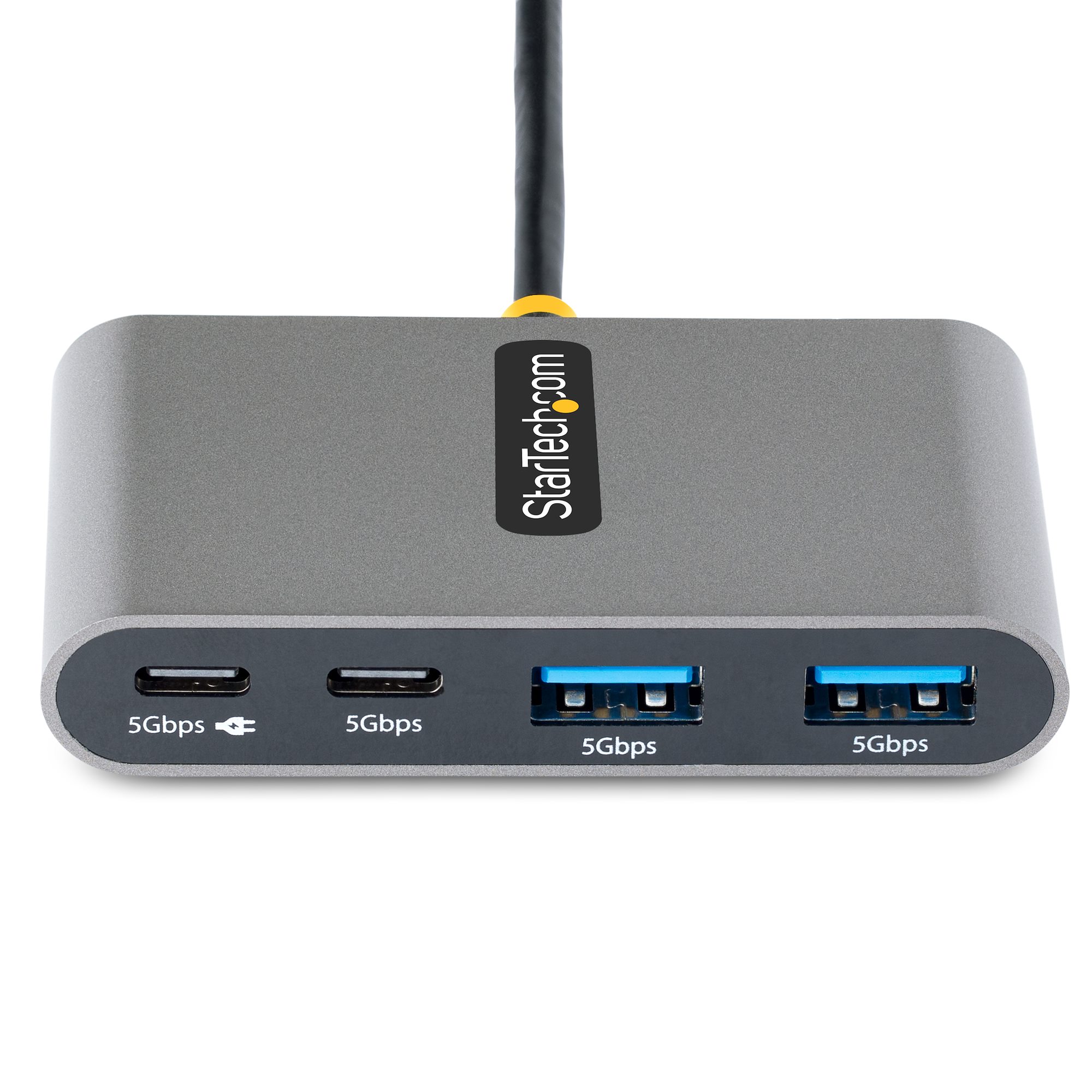 STARTECHCOM 4Port USBC Hub with 100W Power Delivery PassThrough 2x USBA 2x USBC 5Gbps 1ft30cm Long Cable Portable USB 30