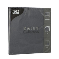 PAPSTAR Servietten Daily Collection schwarz 2-lagig 32,0 x 32,0 cm, 20 St. PAPSTAR Servietten Daily Collection schwarz 2-lagig 32,0 x 32,0 cm, 20 St.