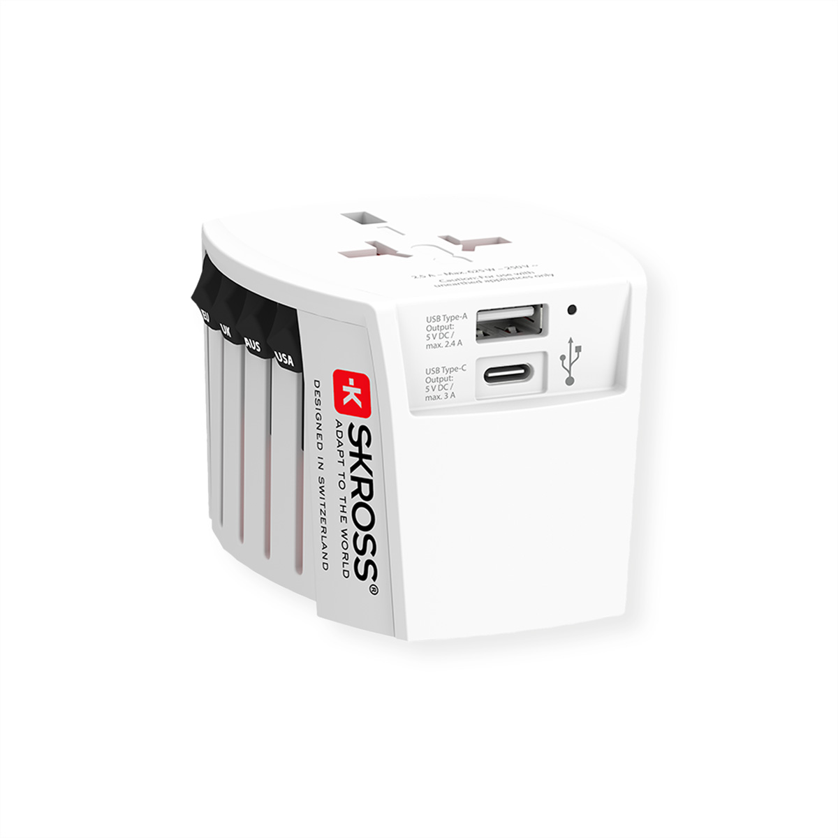 SKROSS Weltreiseadapter MUV USB (AC), weiss SKROSS Weltreiseadapter MUV USB (AC), weiss