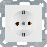 Berker Steckdose SCHUKO 47438989 polarweiss glänzend Berker Steckdose SCHUKO 47438989 polarweiss glänzend
