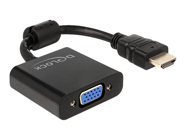 Delock Adapter HDMI-A Stecker > VGA Buchse schwarz Delock Adapter HDMI-A Stecker > VGA Buchse schwarz