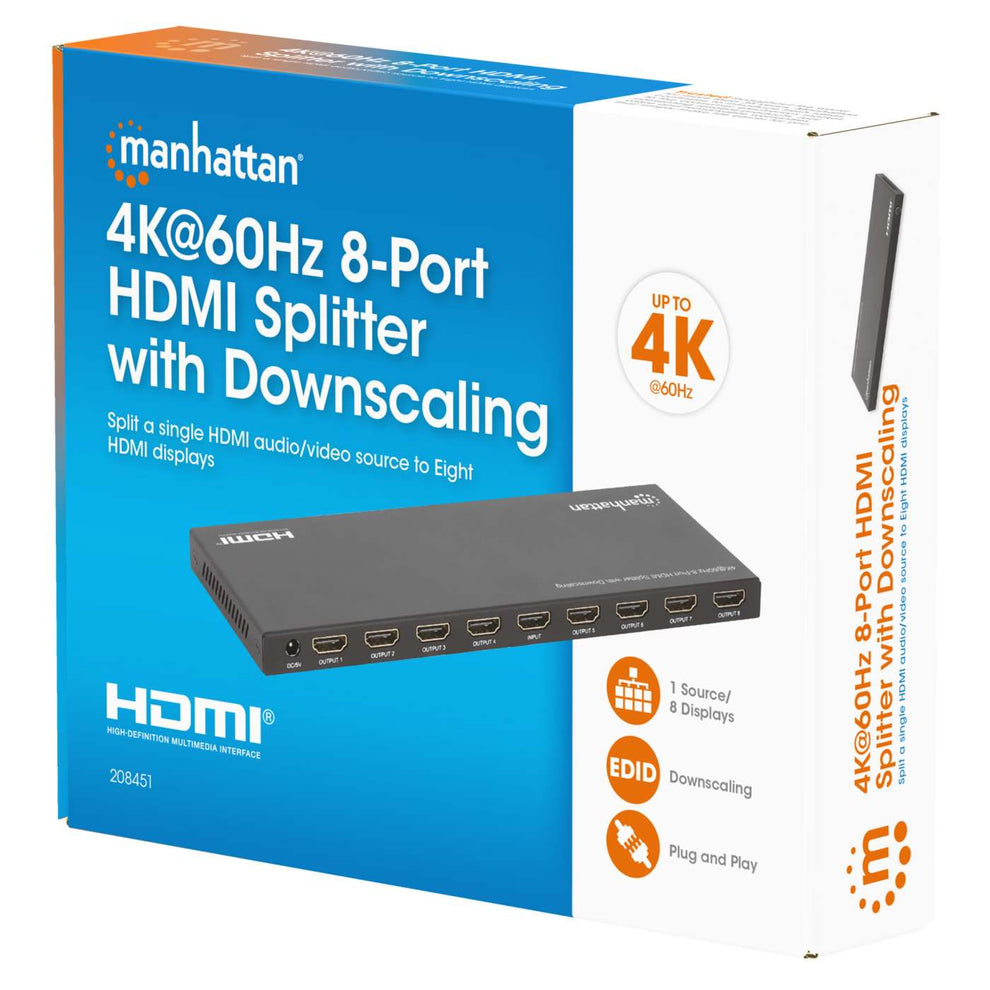 Manhattan HDMI-Splitter 8-Port 4K@60Hz Downscaling