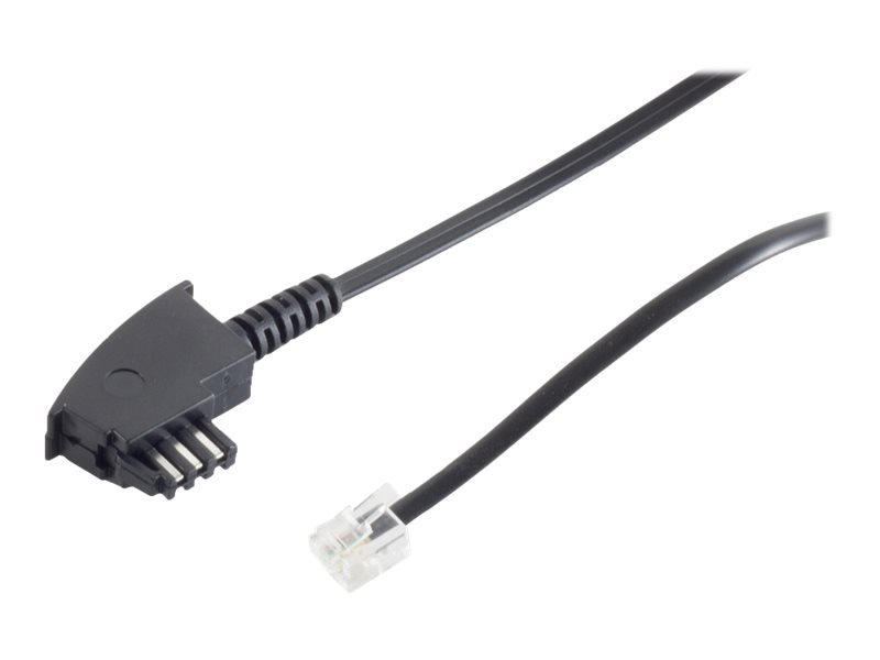 helos Anschlusskabel TAE F/6P4C, 4-adrig, 10 m, schwarz, lose