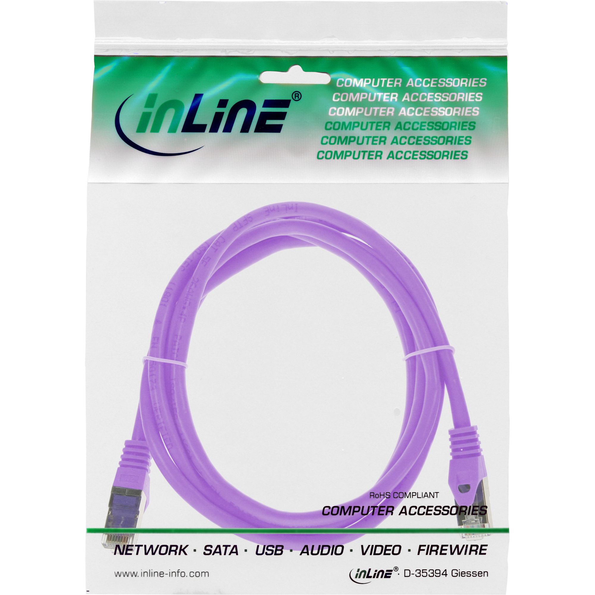 INLINE Patchkabel Cat.5e SF/UTP purple 3m INLINE Patchkabel Cat.5e SF/UTP purple 3m