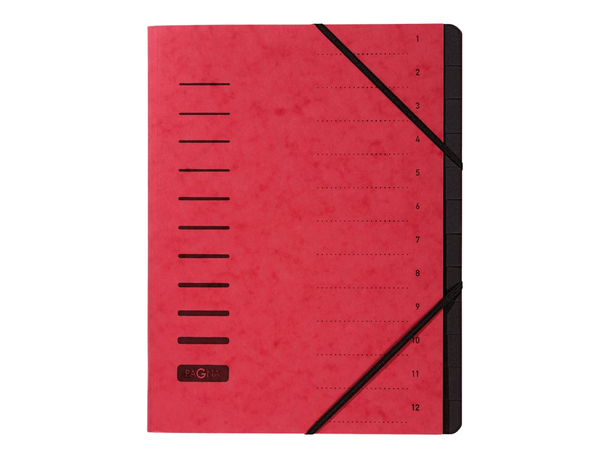 PAGNA Ordnungsmappe Ordnungsmappen 12 Faecher rot PAGNA Ordnungsmappe Ordnungsmappen 12 Faecher rot
