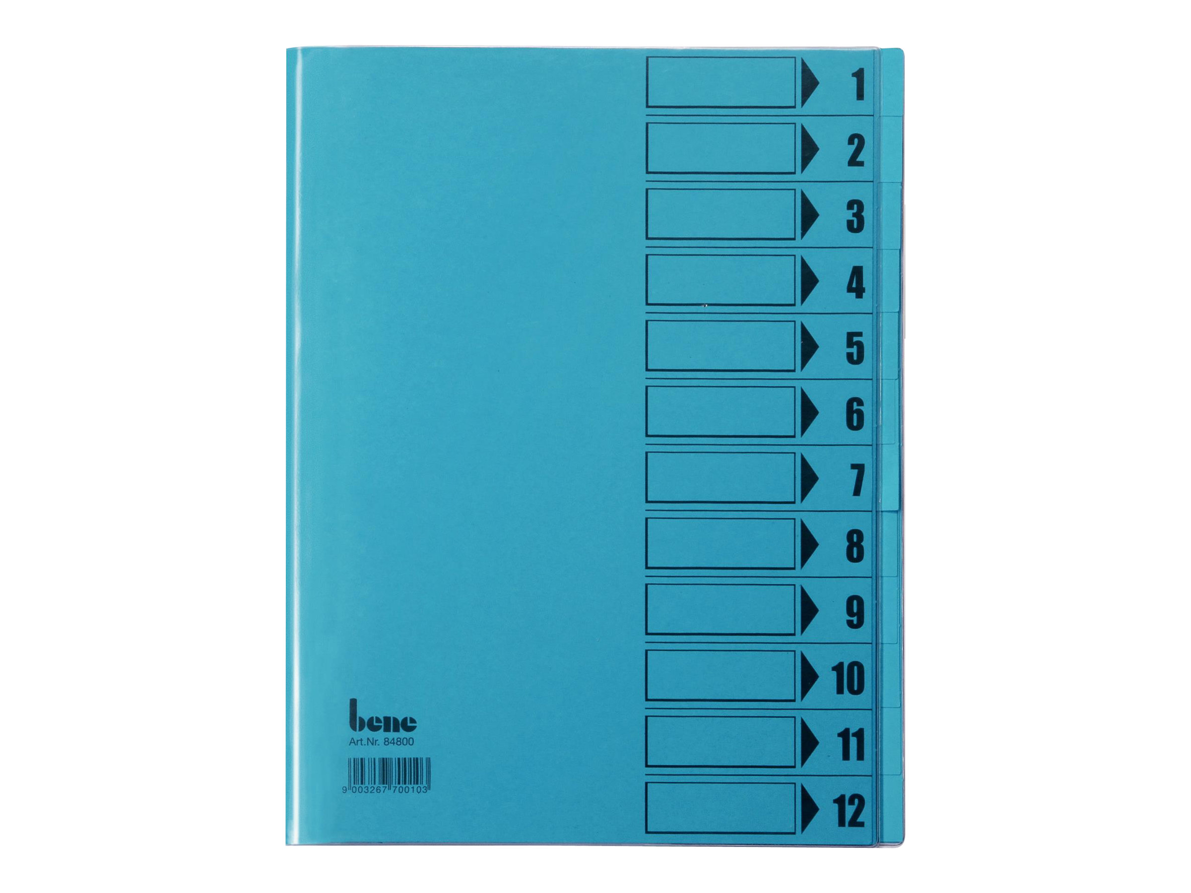 bene Ordnungsmappe 12 Fächer blau, 1 St