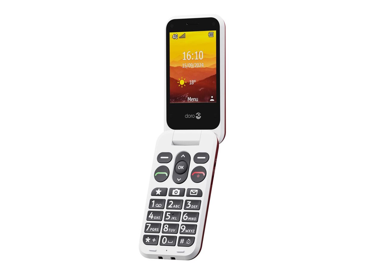 Doro Leva L30 4G, Grosstastenklapphandy, rot-weiss Doro Leva L30 4G, Grosstastenklapphandy, rot-weiss