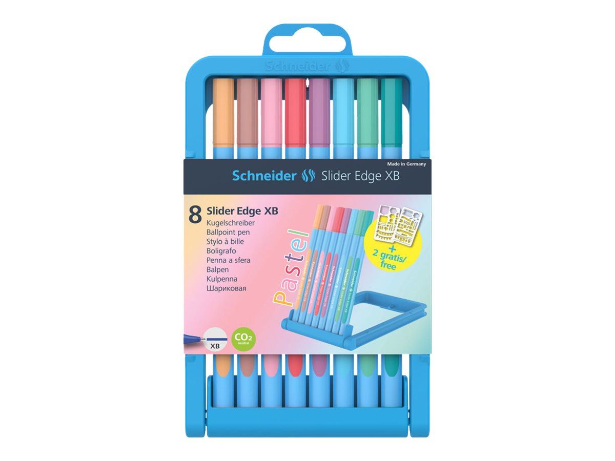 Schneider Kugelschreiber Slider Edge XB Pastell hellblau/dunkelblau, Schreibfarbe: farbsortiert, 8 St. Schneider Kugelschreiber Slider Edge XB Pastell hellblau/dunkelblau, Schreibfarbe: farbsortiert, 8 St.
