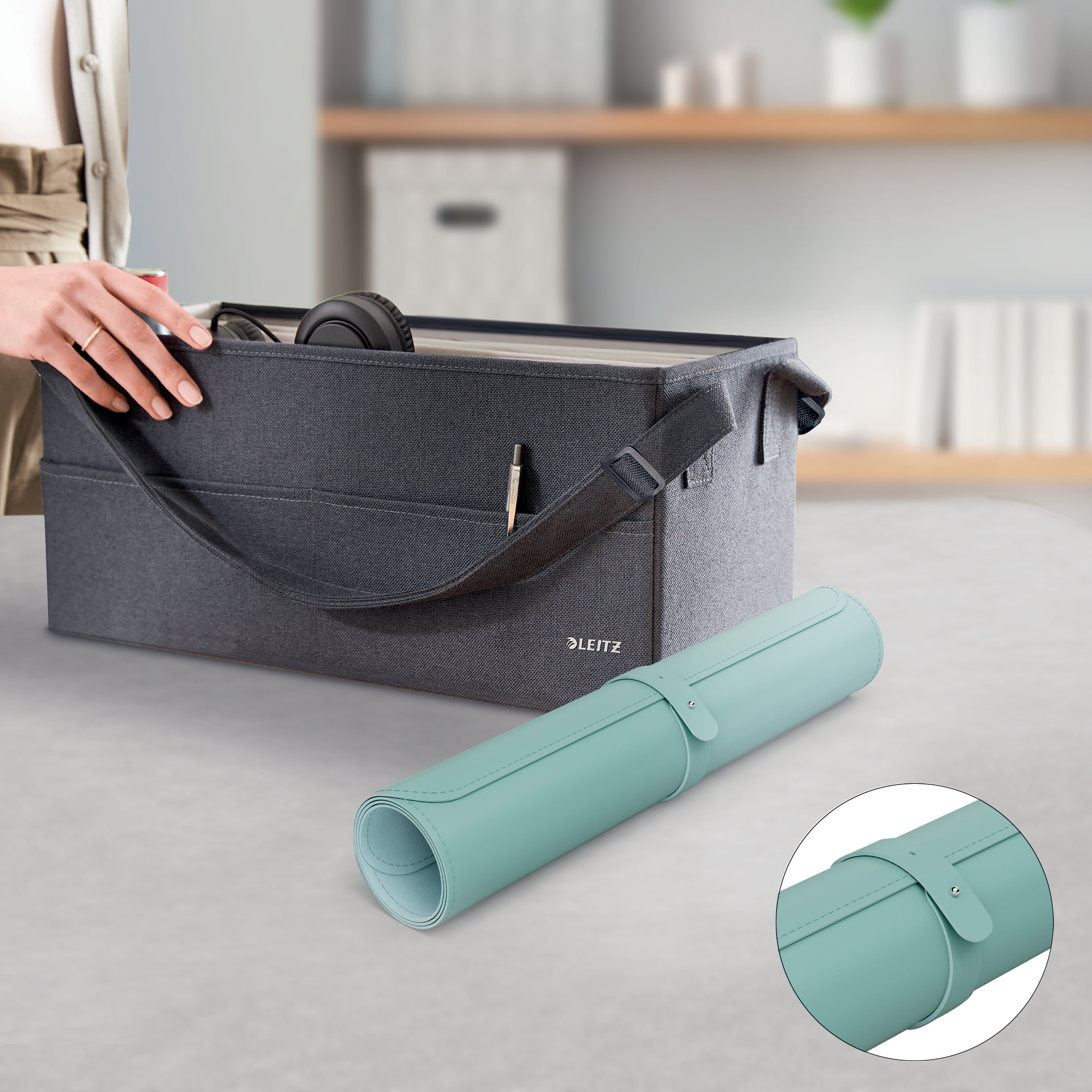 Esselte Leitz Schreibunterlage Gross 40 x 80 cm Eisblau