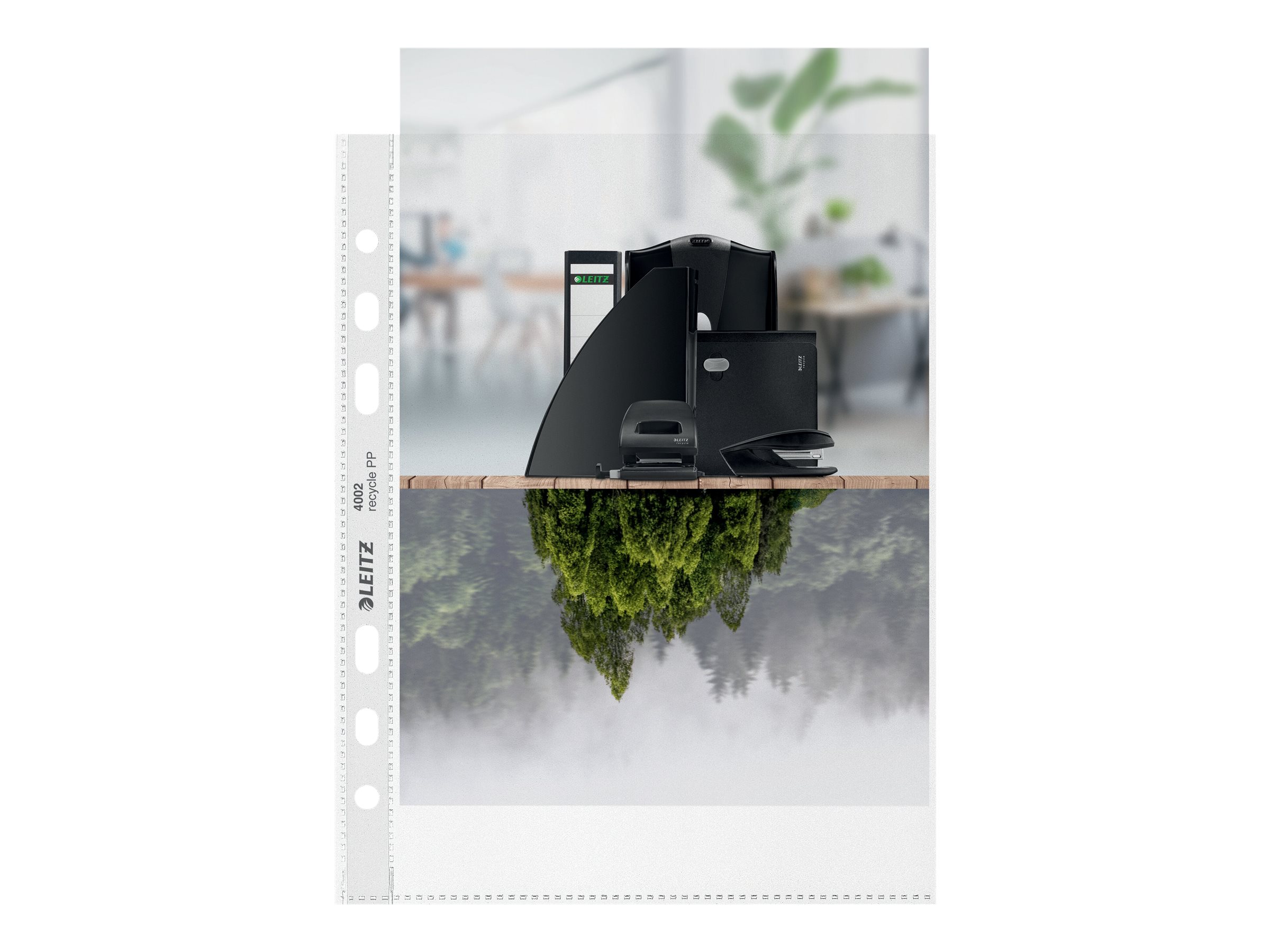 25 LEITZ Prospekthuellen recycle 4002 DIN A5 transparent genarbt 0,10 mm