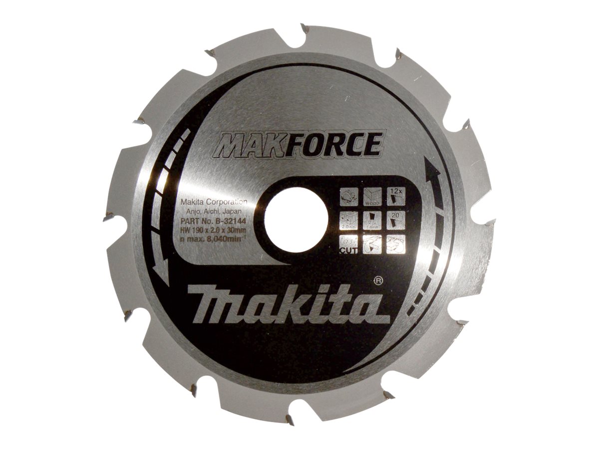 makita B-32144 MARKFORCE Kreissägeblatt 190,0 mm, 12 Zähne makita B-32144 MARKFORCE Kreissägeblatt 190,0 mm, 12 Zähne