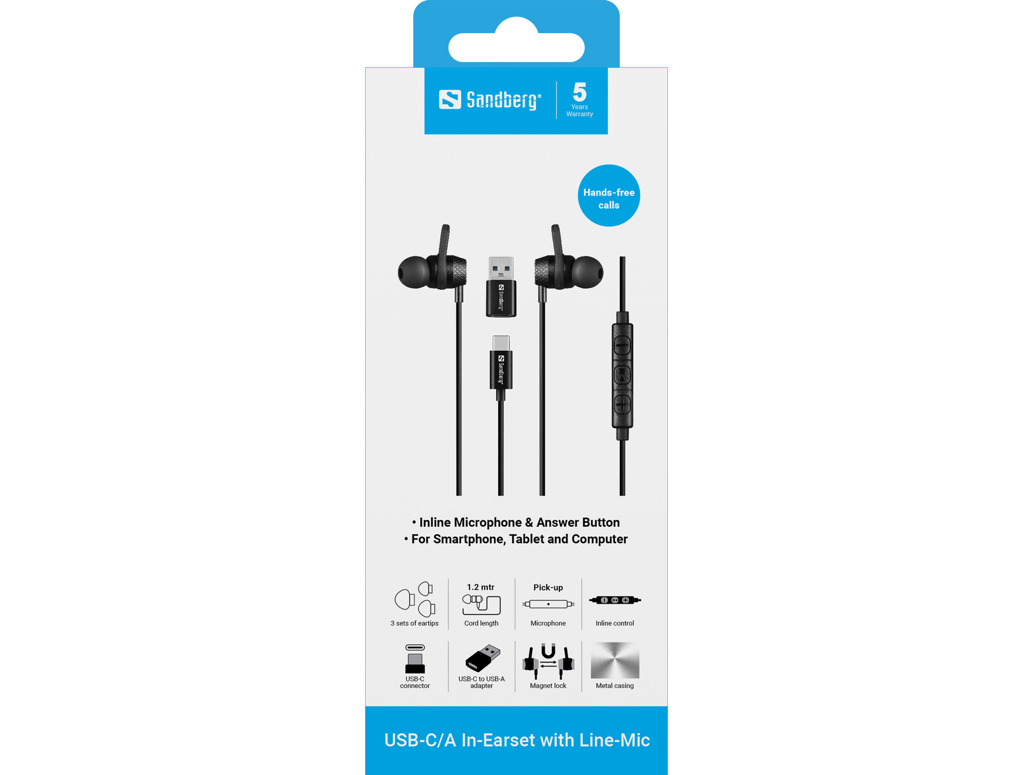 Sanberg Earbuds Kabel Mikrofon