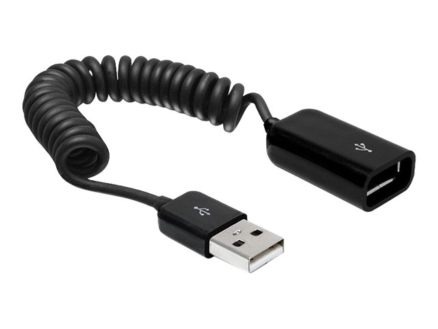 Delock Verlaengerungskabel USB 2.0-A Stecker / Buchse Spiralkabel